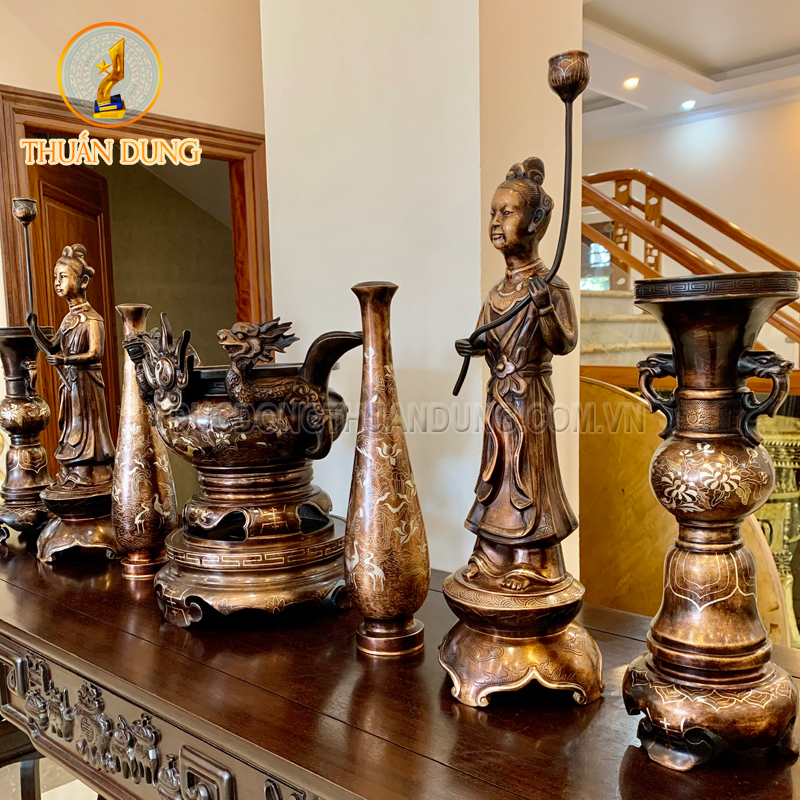 Bộ đồ thờ cúng khảm ngũ sắc
