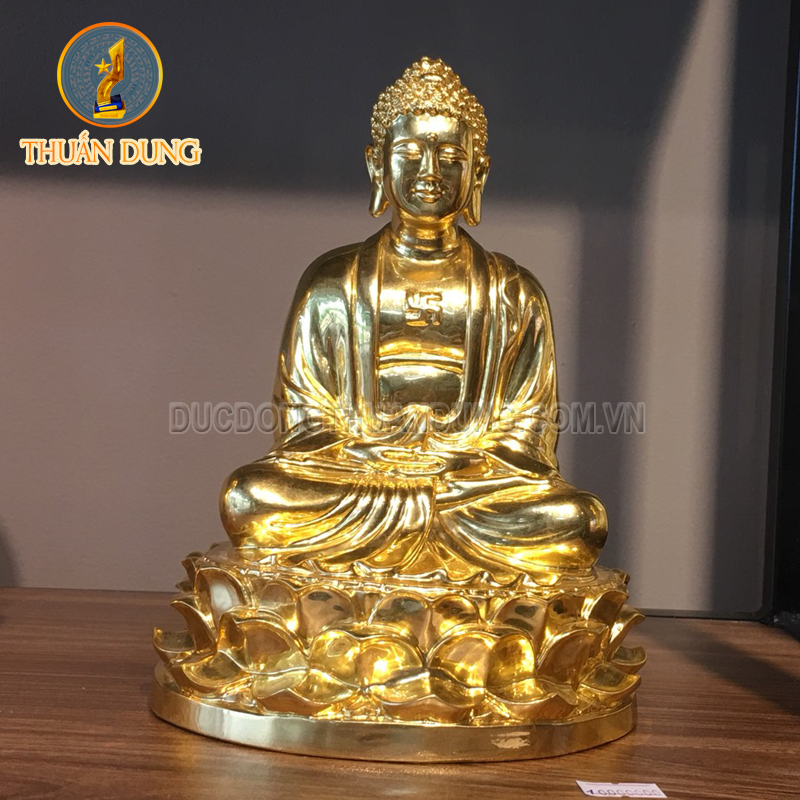 Tượng A Di Đà bằng đồng thếp vàng 24k