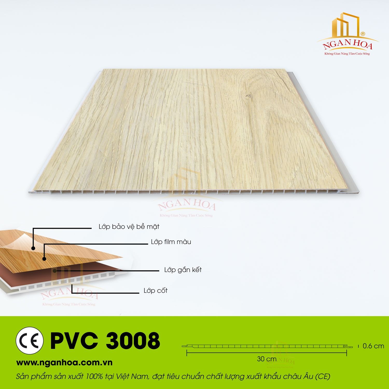 Tấm ốp trần tường PVC - 3008