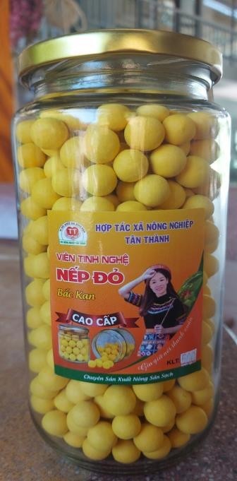 Viên tinh bột nghệ nếp đỏ Bắc Kạnn cao cấp lọ 500g